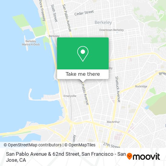 San Pablo Avenue & 62nd Street map