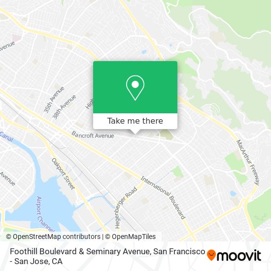 Foothill Boulevard & Seminary Avenue map