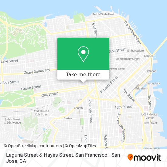 Laguna Street & Hayes Street map