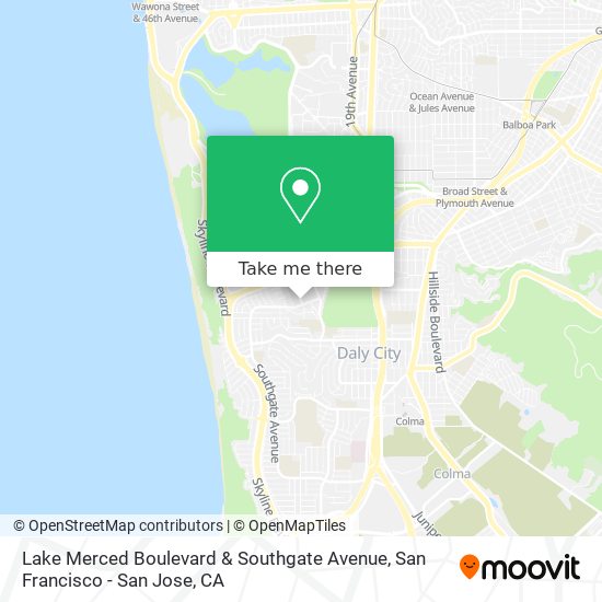 Mapa de Lake Merced Boulevard & Southgate Avenue