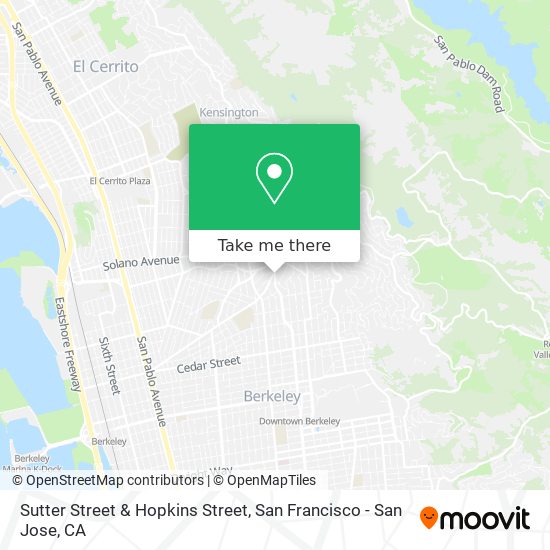 Sutter Street & Hopkins Street map