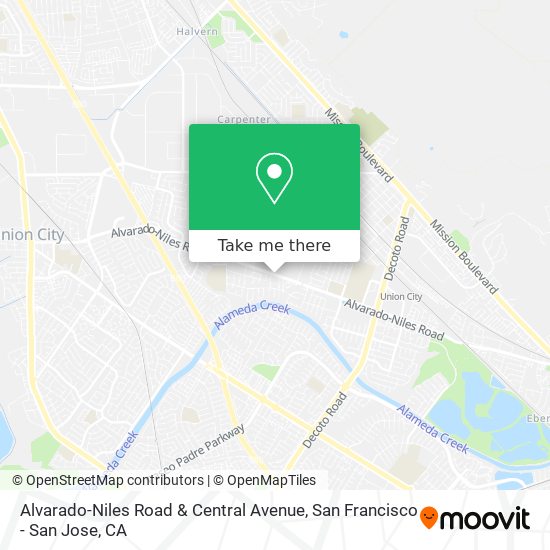 Mapa de Alvarado-Niles Road & Central Avenue