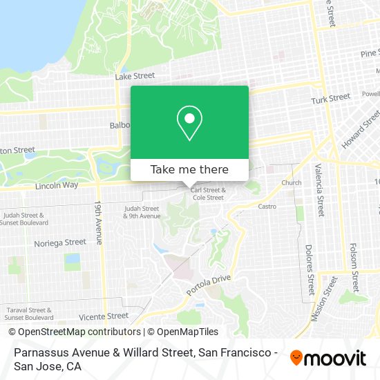 Parnassus Avenue & Willard Street map