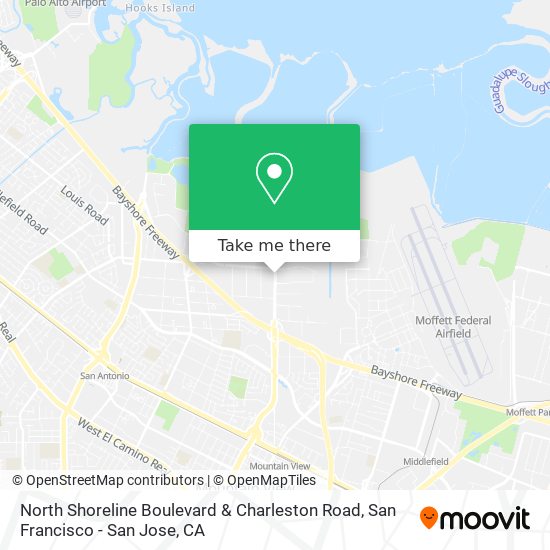 Mapa de North Shoreline Boulevard & Charleston Road