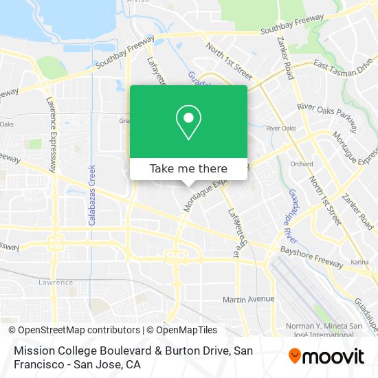 Mission College Boulevard & Burton Drive map