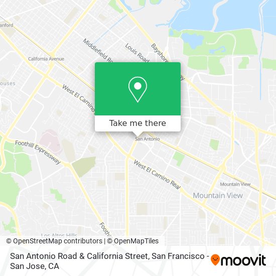 San Antonio Road & California Street map