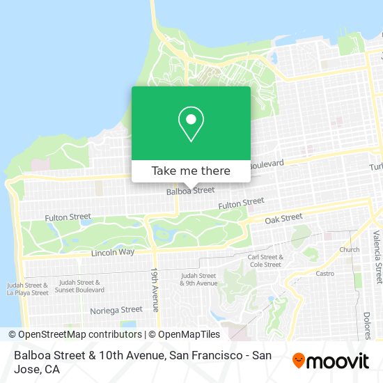 Balboa Street & 10th Avenue map