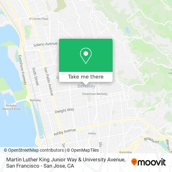 Martin Luther King Junior Way & University Avenue map