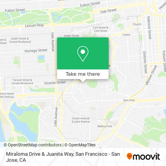 Miraloma Drive & Juanita Way map