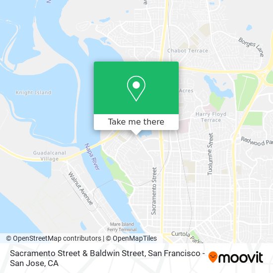 Sacramento Street & Baldwin Street map