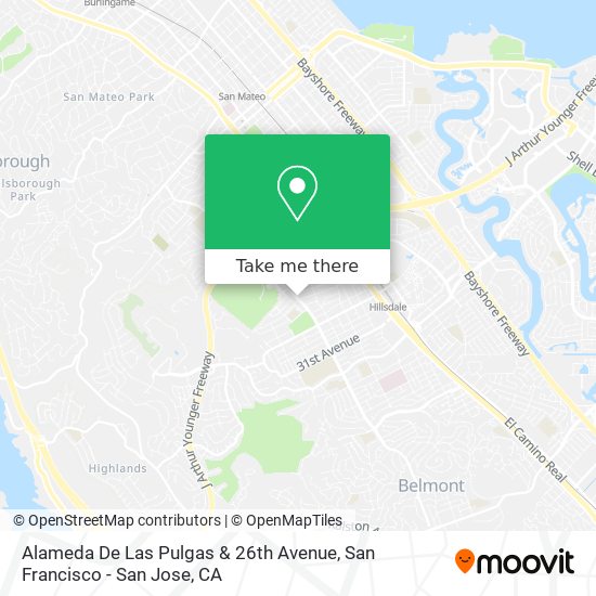 Alameda De Las Pulgas & 26th Avenue map