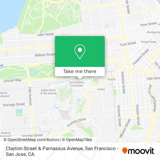 Clayton Street & Parnassus Avenue map