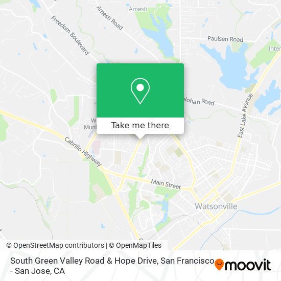 Mapa de South Green Valley Road & Hope Drive