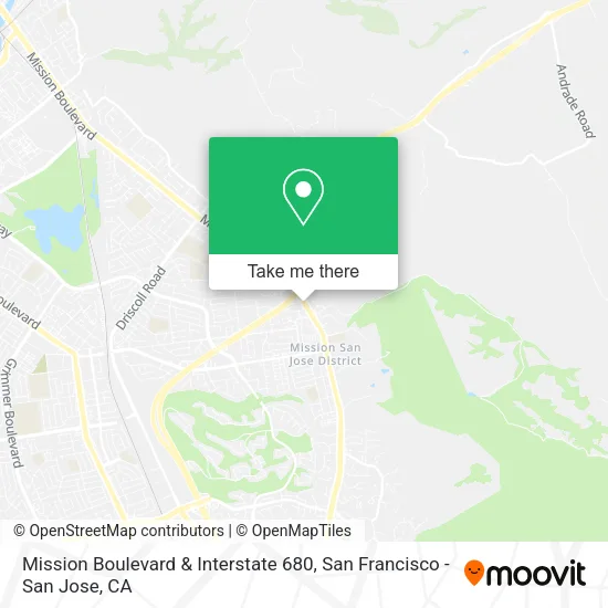 Mission Boulevard & Interstate 680 map