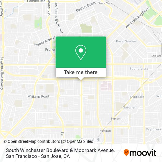Mapa de South Winchester Boulevard & Moorpark Avenue