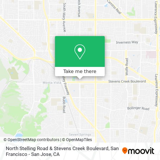 North Stelling Road & Stevens Creek Boulevard map