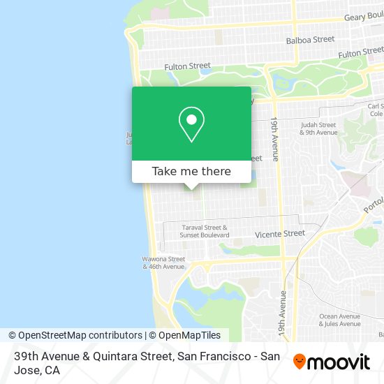 Mapa de 39th Avenue & Quintara Street