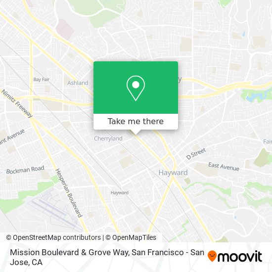 Mission Boulevard & Grove Way map