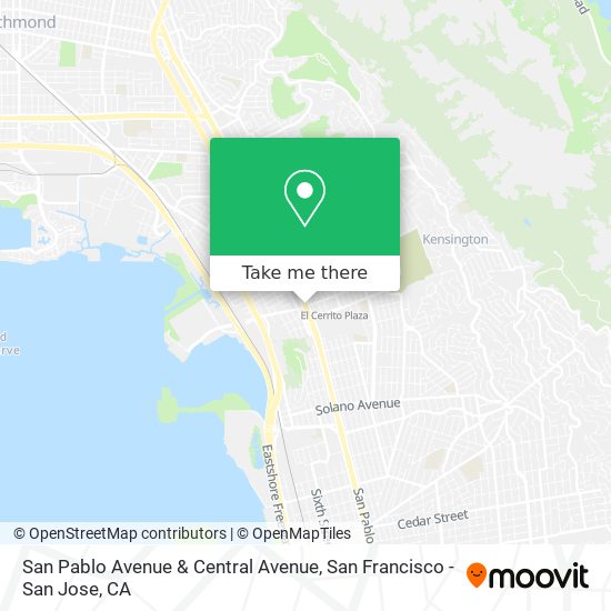 San Pablo Avenue & Central Avenue map