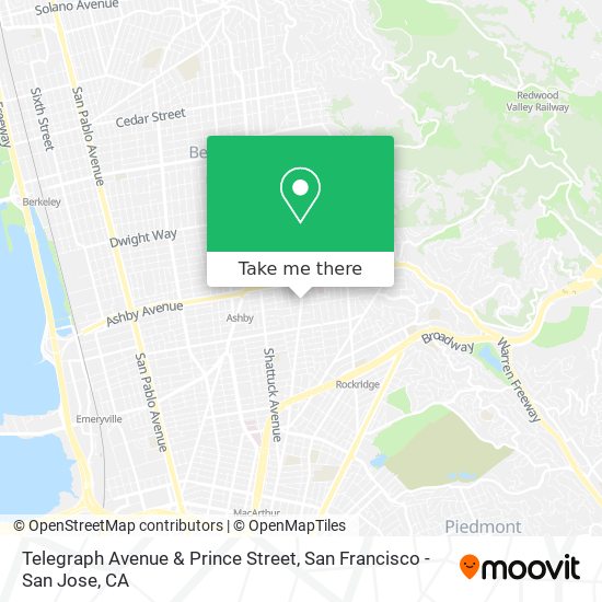 Mapa de Telegraph Avenue & Prince Street