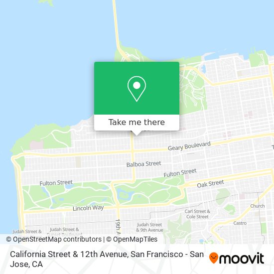 California Street & 12th Avenue map