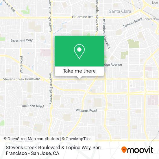 Stevens Creek Boulevard & Lopina Way map