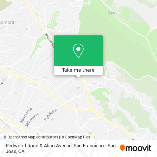 Redwood Road & Aliso Avenue map