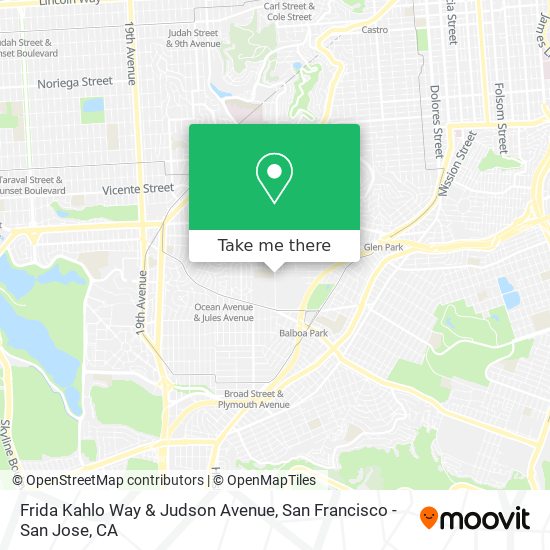 Frida Kahlo Way & Judson Avenue map