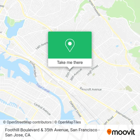 Foothill Boulevard & 35th Avenue map