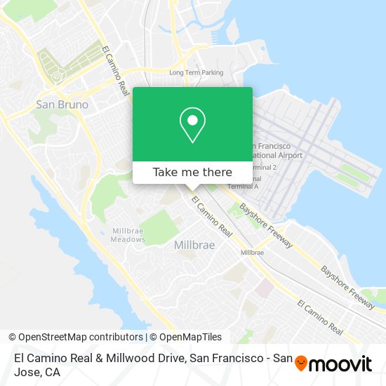 El Camino Real & Millwood Drive map