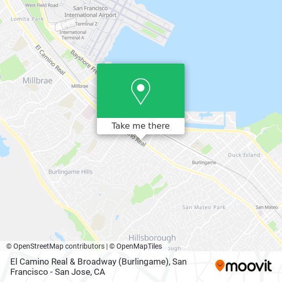 El Camino Real & Broadway (Burlingame) map