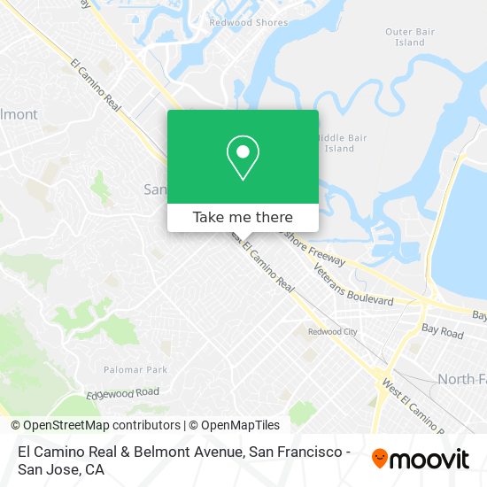 Mapa de El Camino Real & Belmont Avenue