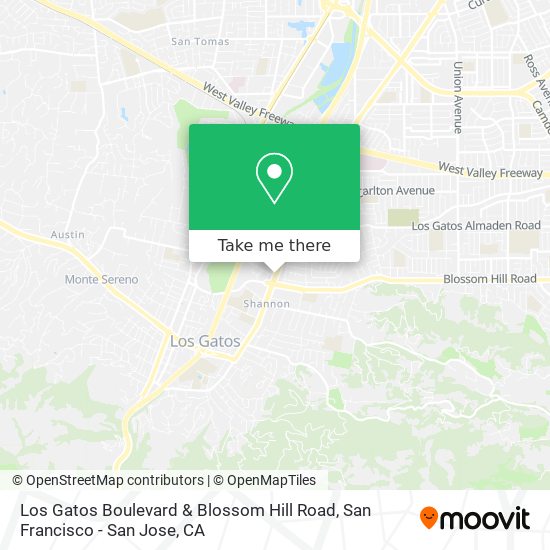 Los Gatos Boulevard & Blossom Hill Road map