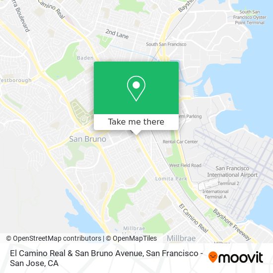 El Camino Real & San Bruno Avenue map