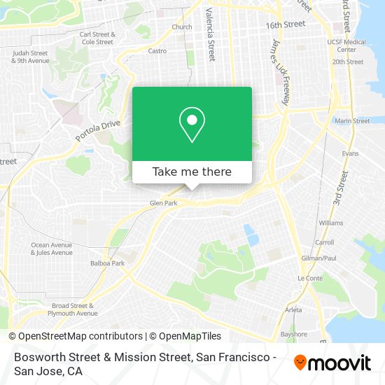 Bosworth Street & Mission Street map