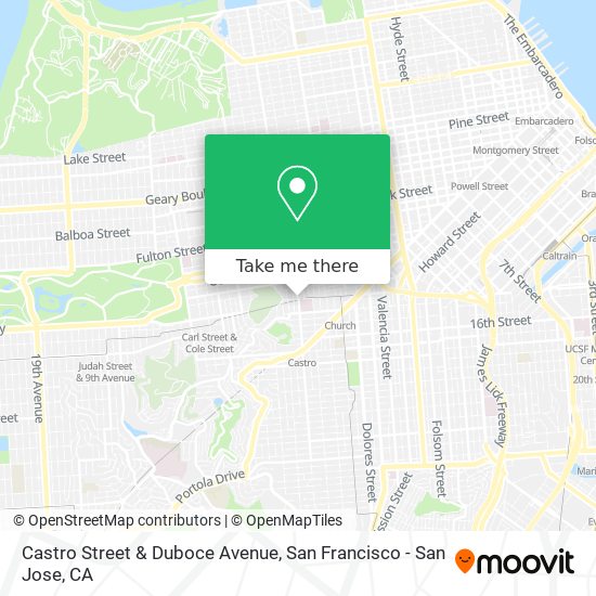 Castro Street & Duboce Avenue map