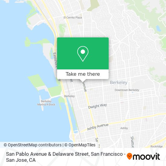 San Pablo Avenue & Delaware Street map