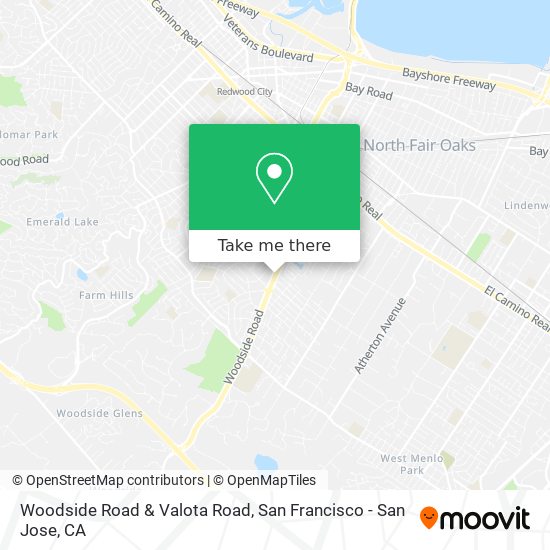 Woodside Road & Valota Road map