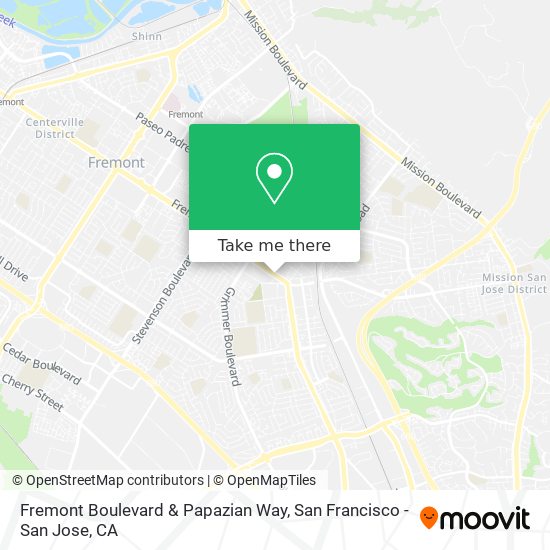 Fremont Boulevard & Papazian Way map