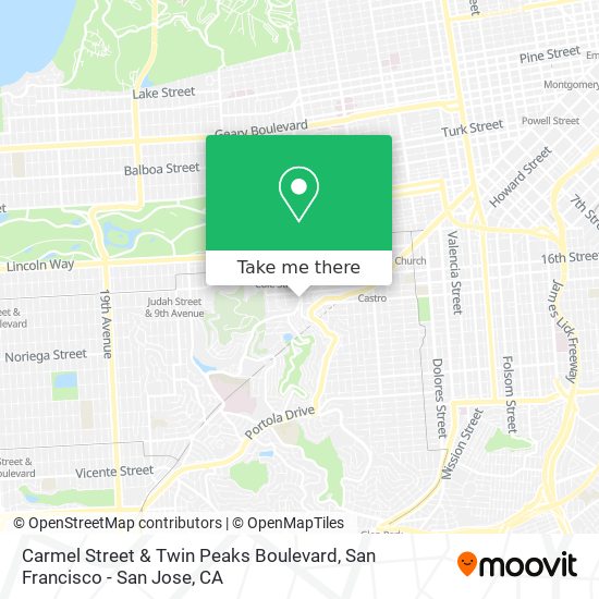 Mapa de Carmel Street & Twin Peaks Boulevard