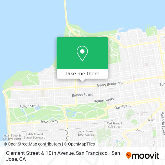 Clement Street & 10th Avenue map