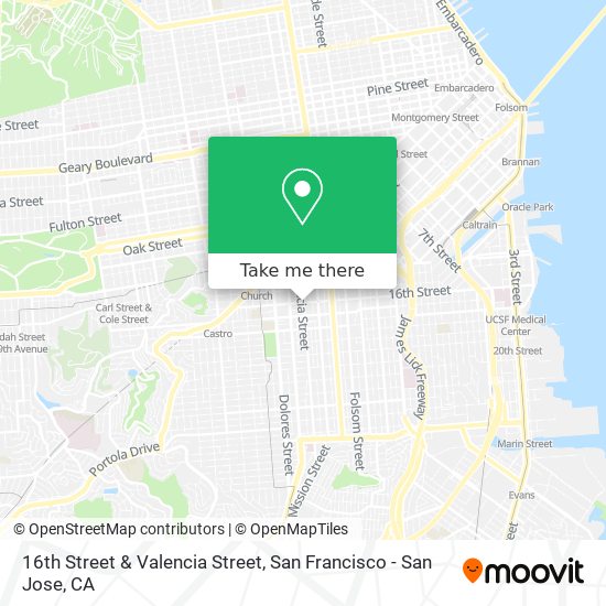 16th Street & Valencia Street map