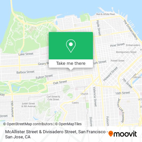 McAllister Street & Divisadero Street map