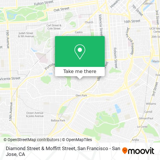 Mapa de Diamond Street & Moffitt Street