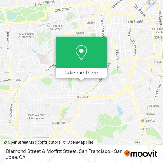 Diamond Street & Moffitt Street map