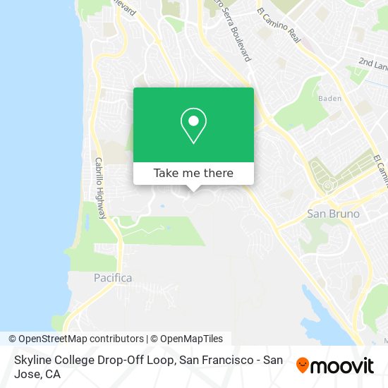 Mapa de Skyline College Drop-Off Loop