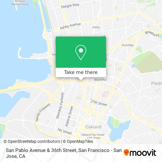 San Pablo Avenue & 36th Street map