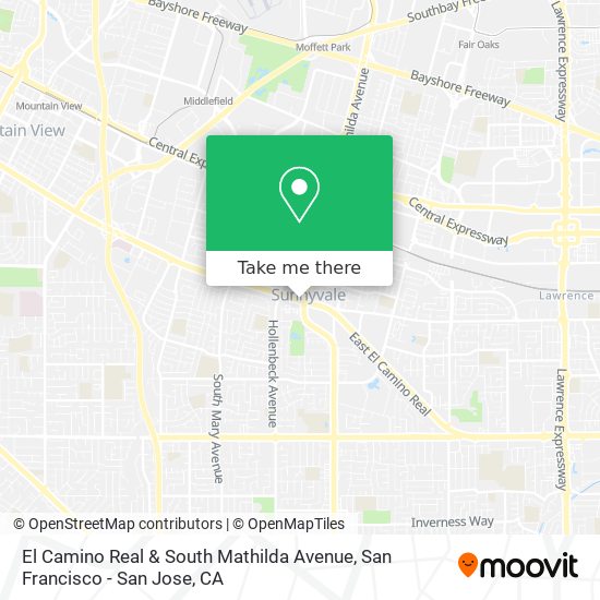 El Camino Real & South Mathilda Avenue map