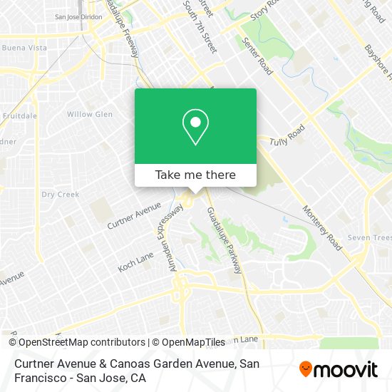 Mapa de Curtner Avenue & Canoas Garden Avenue