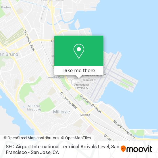 SFO Airport International Terminal Arrivals Level map